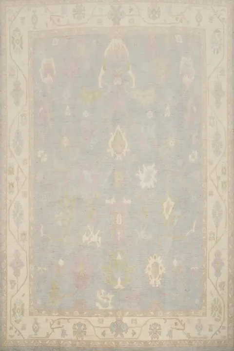 Gray Wool Oushak Vegetable Dye Area Rug 8x10