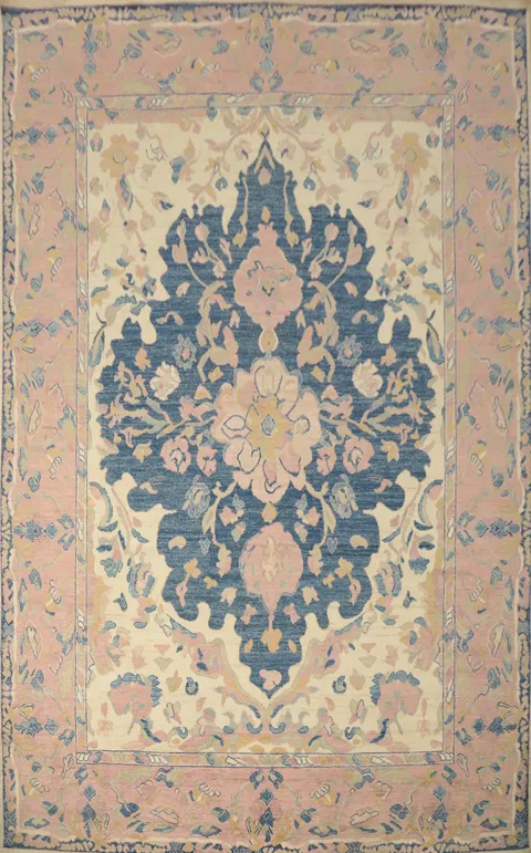 Vegetable Dye Oushak Handmade Large Rug 10x14