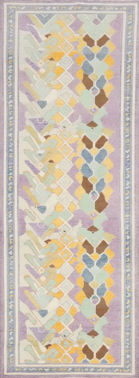 Vegetable Dye Oushak Handmade Runner Rug 4x15
