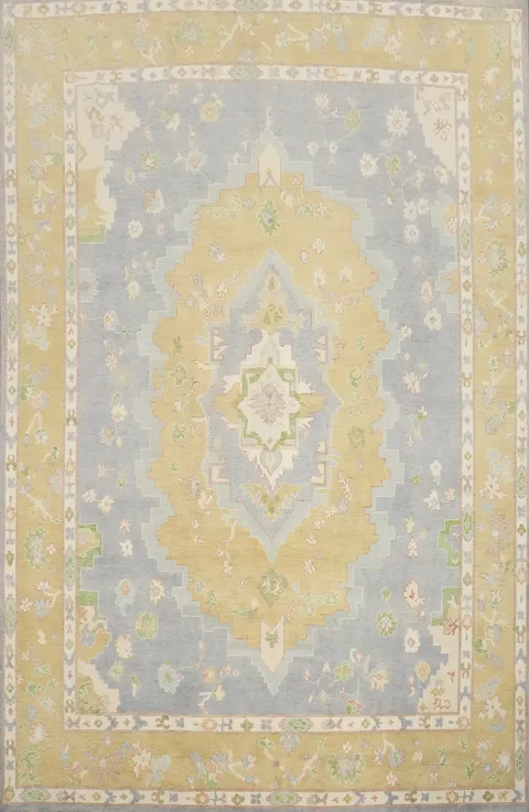 Vegetable Dye Oushak Large Wool Area Rug 9x12