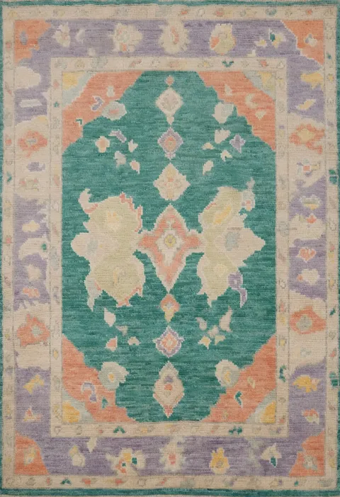 Vegetable Dye Oushak Handmade Wool Rug 3x4