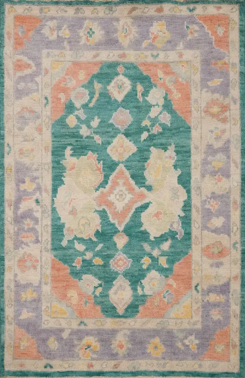 Vegetable Dye Oushak Handmade Rug 3x4