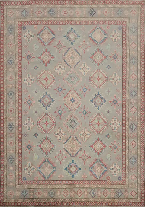 Geometric Kazak Vegetable Dye Area Rug 8x10