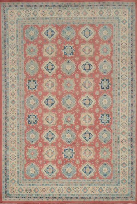Vegetable Dye Kazak Large Area Rug 9x12