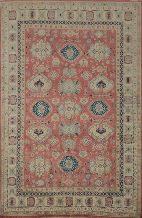 Vegetable Dye Kazak Oriental Area Rug 9x12