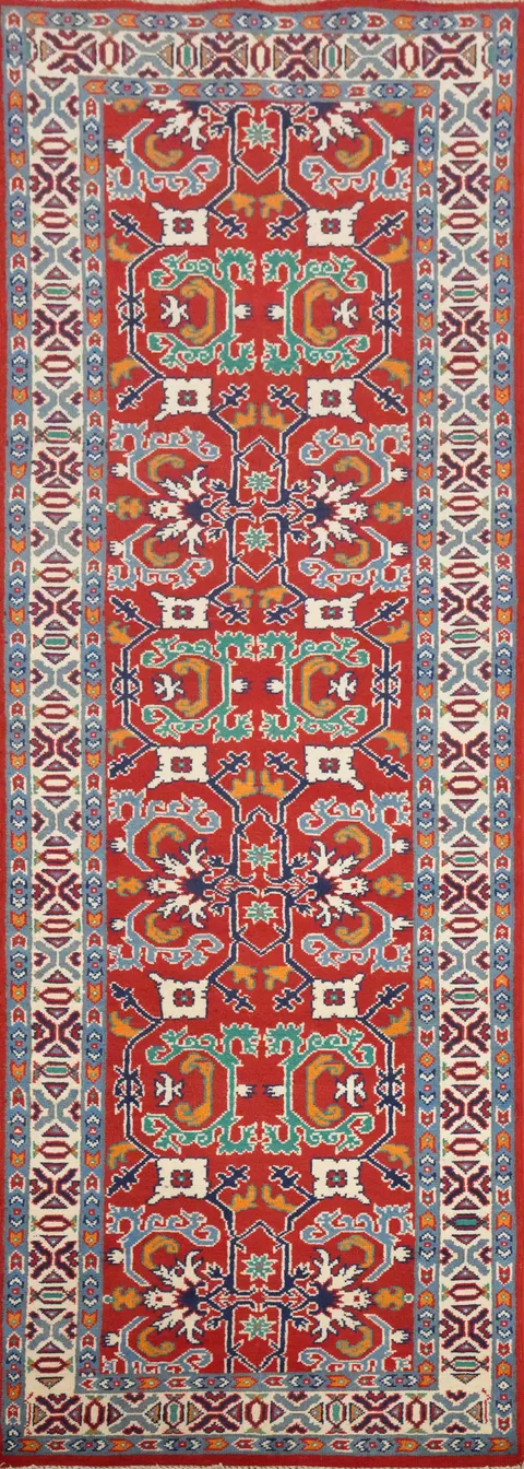 Vegetable Dye Heriz Serapi Oriental Runner Rug 3x9