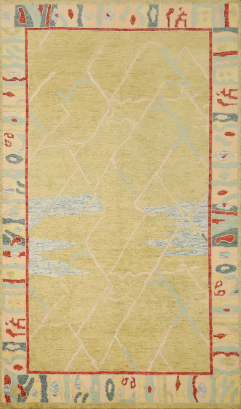 Handmade Wool Oushak Vegetable Dye Rug 4x7