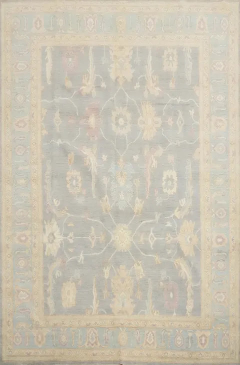 Elegant Floral Patterned Handwoven Rug 9x12
