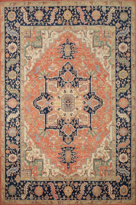 Vegetable Dye Heriz Serapi Handmade Area Rug 8x10