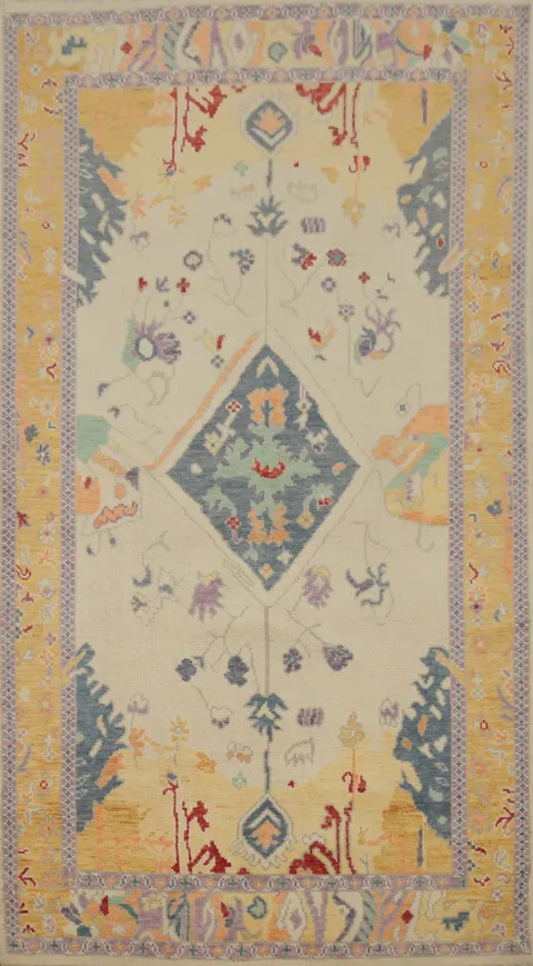 Vegetable Dye Oushak Oriental Rug 4x8