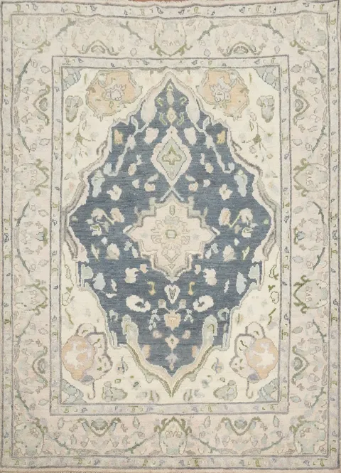 Vegetable Dye Oushak Oriental Rug 5x7