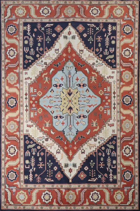 Vegetable Dye Heriz Serapi Handmade Area Rug 6x9