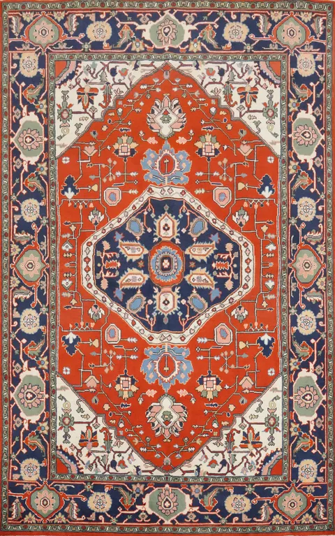 Vegetable Dye Heriz Serapi Handmade Area Rug 6x9