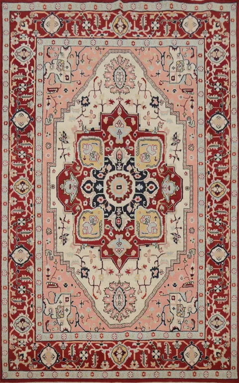 Vegetable Dye Heriz Serapi Handmade Area Rug 6x9