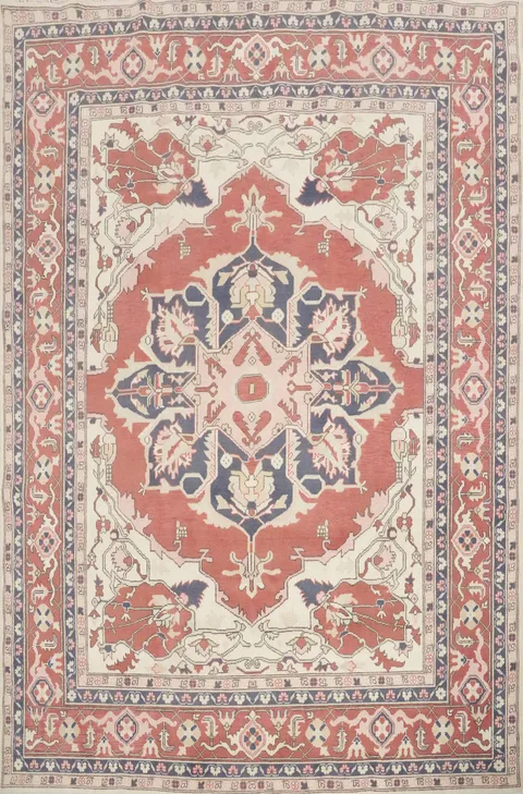 Handmade Wool Heriz Serapi Vegetable Dye Area Rug 8x10