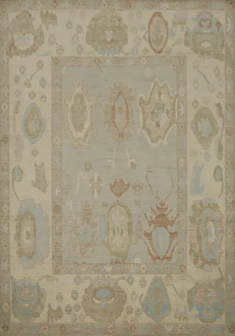 Handmade Gray Oushak Vegetable Dye Area Rug 8x10