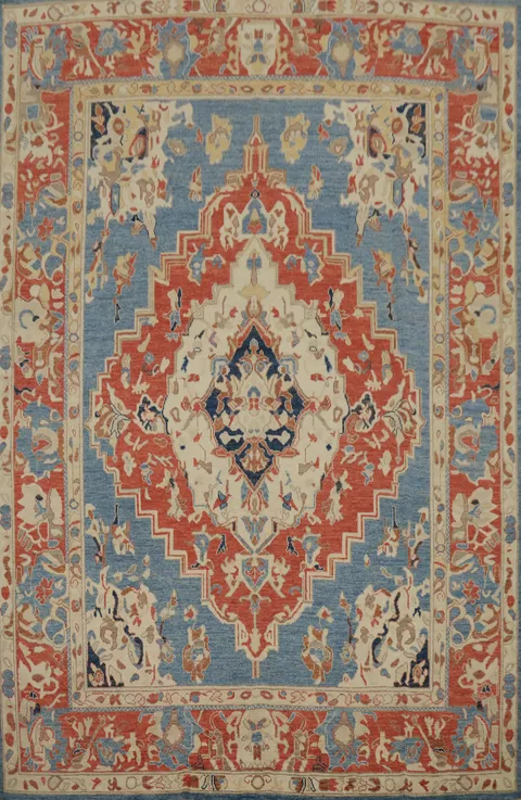 Vegetable Dye Heriz Serapi Handmade Wool Area Rug 9x12