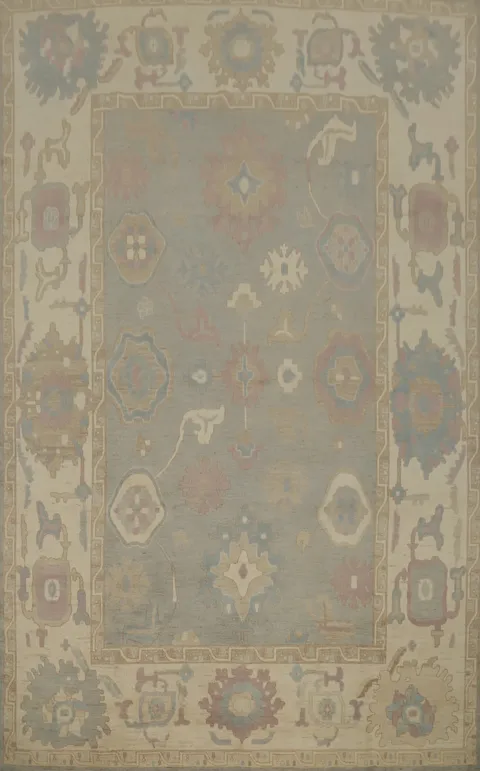 Vegetable Dye Oushak Gray Wool Large Rug 10x14