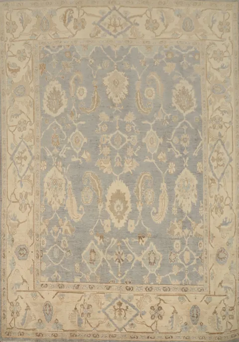 Handmade Wool Oushak Vegetable Dye Area Rug 8x9