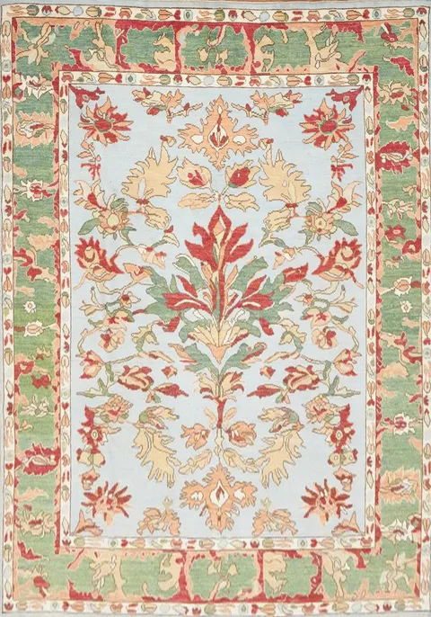 Vegetable Dye Oushak Light Blue Area Rug 8x10