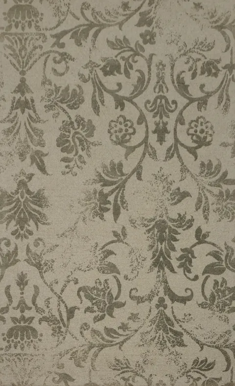 Damask Design Wool Modern Area Rug 5x8