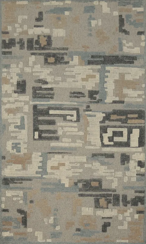 Hand Tufted Abstract Area Rug 5x8 for Contemporary Spaces