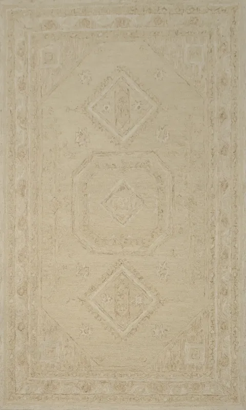 Neutral Tone Area Rug 5x8 with Delicate Geometric Details