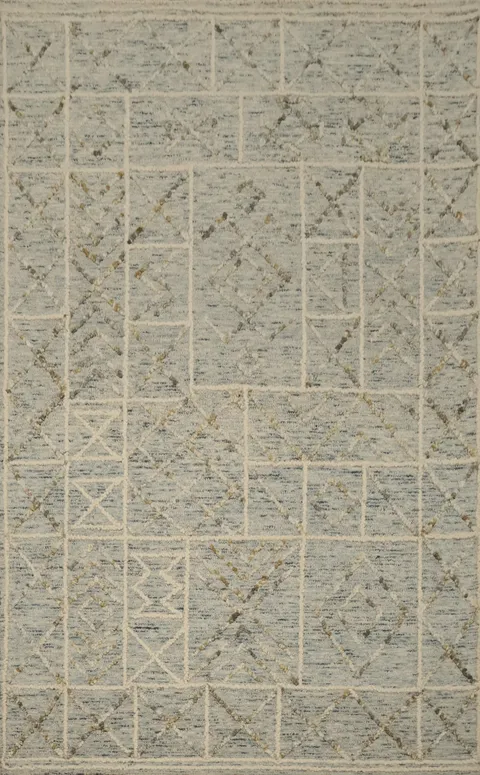 Geometric Design Area Rug 5x8 in Neutral Color Palette