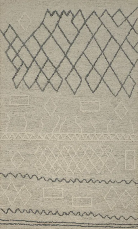 Hand Tufted Wool Trellis Oriental Area Rug 5x8