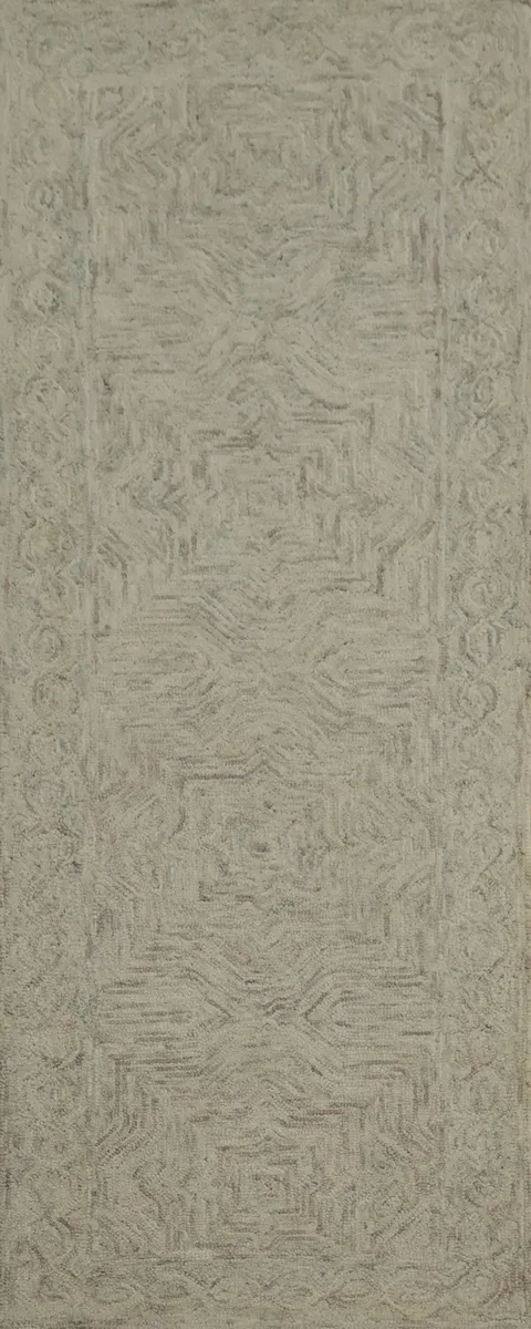Refined Wool Abstract Runner Rug 3x8 for Modern Minimalist Spaces