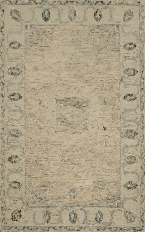 Elegant Beige Oriental Area Rug 5x8