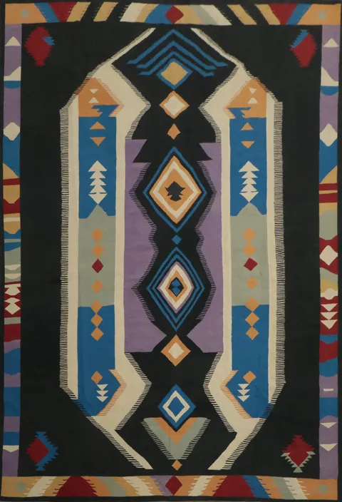 Geometric Kilim Turkish Large Rug 12x15
