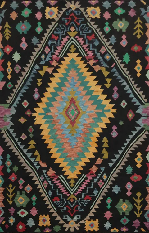 Colorful Geometric Kilim Area Rug 8x12 for a Vibrant Home Decor