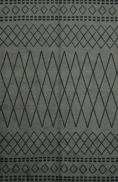 Contemporary Grey Moroccan Area Rug 8x10 with Geometric Patterns