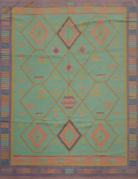 Vibrant Patterns: Stunning Handcrafted Kilim Area Rug 9x10