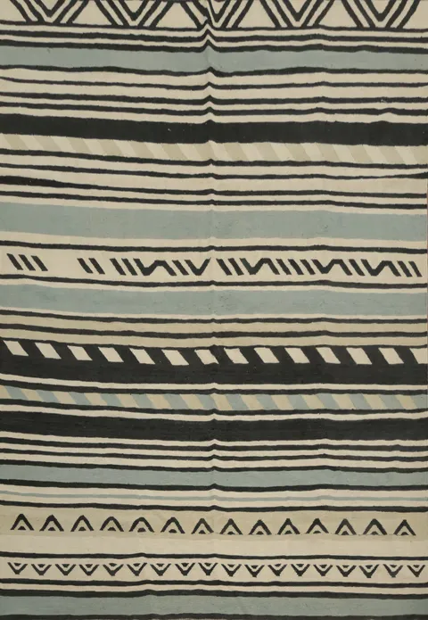 Striped Wool Kilim Turkish Area Rug 8x10