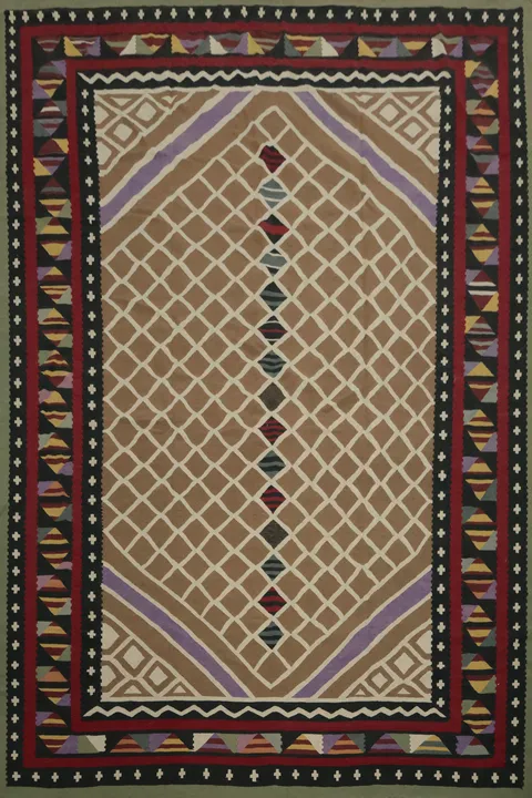 Geometric Patterned Tribal Kilim Large Rug 12x15