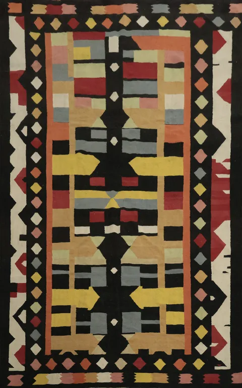 Vibrant Geometric Multi-Color Kilim Area Rug 9x12