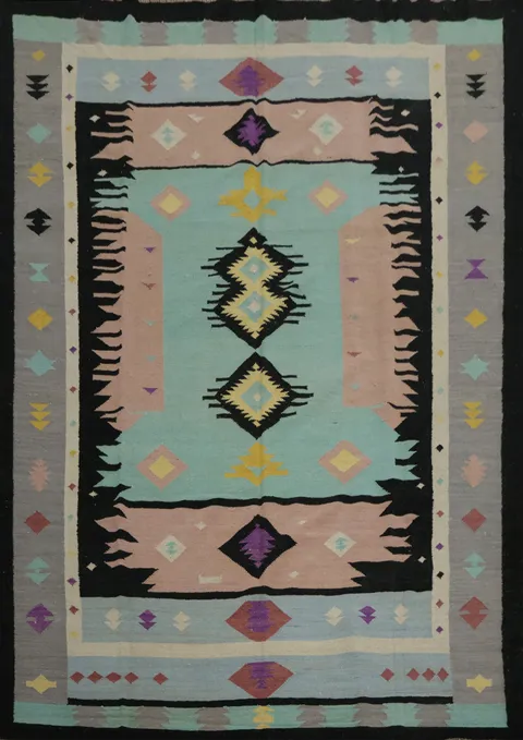 Geometric Kilim Turkish Area Rug 8x10