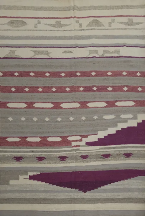 Elegant Geometric Patterns Kilim Area Rug 8x10
