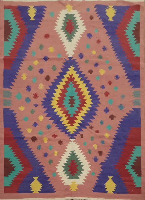 Geometric Kilim Turkish Area Rug 8x10