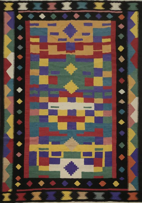 Eye-Catching Kilim Area Rug 8x10 with Intricate Motifs