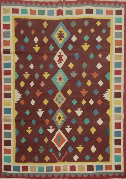 Geometric Kilim Turkish Area Rug 8x10