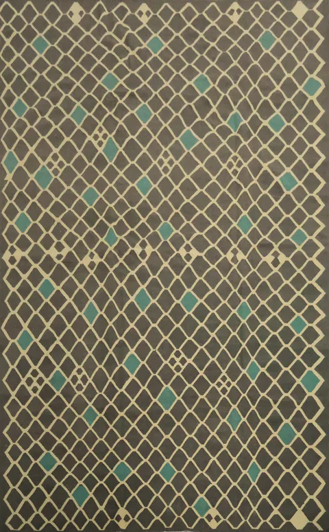 Trellis Wool Kilim Large Area Rug 9x12