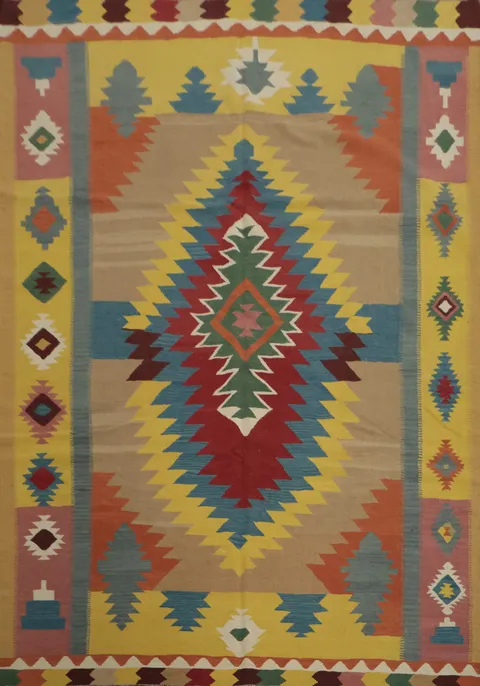 Geometric Kilim Turkish Area Rug 8x10
