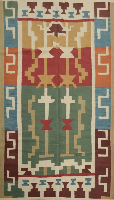 Geometric Kilim Area Rug 6x9 for Bohemian Home Decor