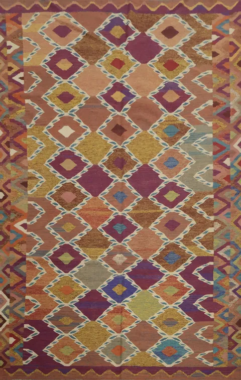 Geometric Kilim Turkish Area Rug 7x10