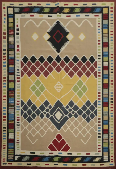 Eclectic Kilim Area Rug 8x10 Full of Color for a Statement Look