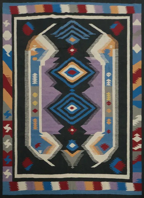 Vibrant Southwestern Kilim Area Rug 8x10 with Striking Patterns