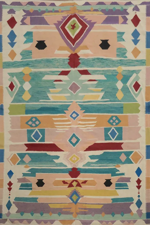 Vibrant Kilim Area Rug 8x12 for Boho-Chic Home Decor